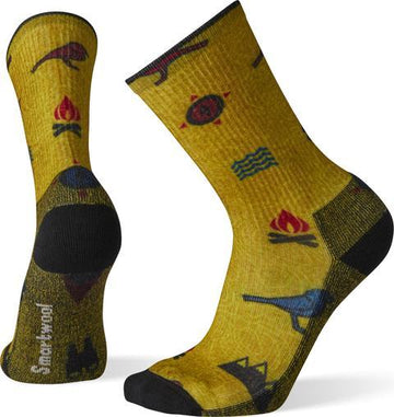 Smartwool Hike Light Bear Camp Print Crew Socks - Men's